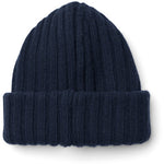 Load image into Gallery viewer, Kari Lambswool Beanie Hat Navy

