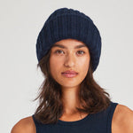 Load image into Gallery viewer, Kari Lambswool Beanie Hat Navy
