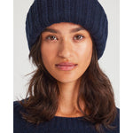 Load image into Gallery viewer, Kari Lambswool Beanie Hat Navy
