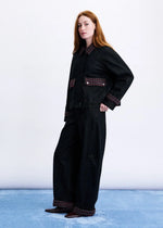 Load image into Gallery viewer, FRNCH Dark Denim Jacket Contrast Collar
