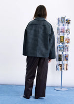 Load image into Gallery viewer, FRNCH Manteau Coat with Removable Scarf Collar Bleu Marine
