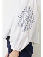 Load image into Gallery viewer, Suncoo Livio White Embroidered Blouse

