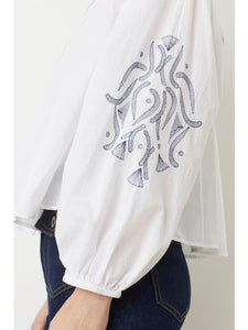 Suncoo Livio White Embroidered Blouse