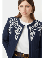 Load image into Gallery viewer, Suncoo Daho Embroidered Cotton Navy Jacket
