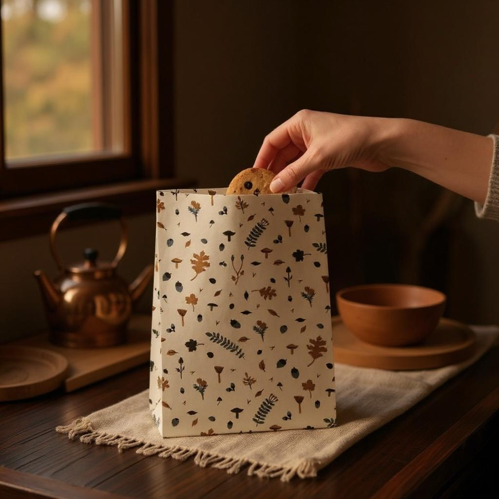PAPER GIFT BAG AUTUMN LEAVES DESIGN