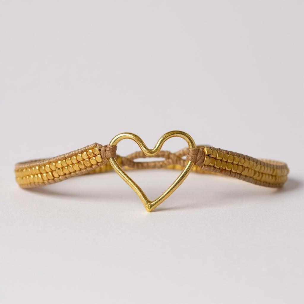 JG01 Jill Gold Heart Bracelet