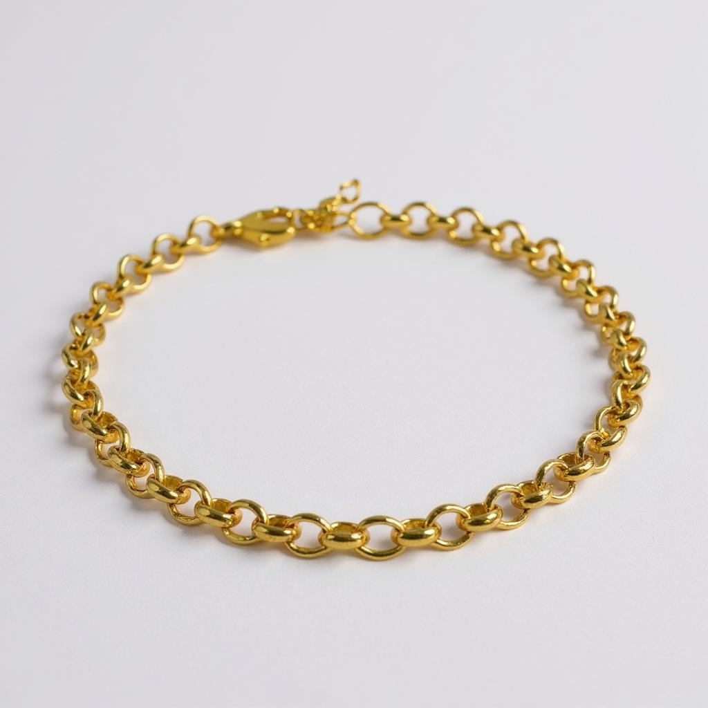 YB-130 GOLD ROLO CHAIN BRACELET