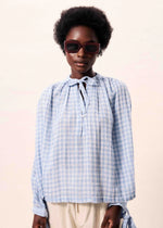 Load image into Gallery viewer, FRNCH Blouse Clair Blue Check
