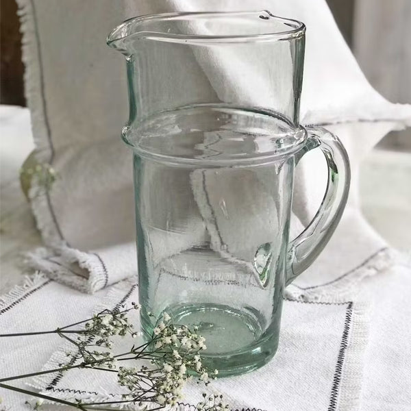 MOUTHBLOWN RECYCLED GLASS CARAFE JUG