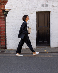Chalk Judith Trousers Dark Charcoal Pinstripe
