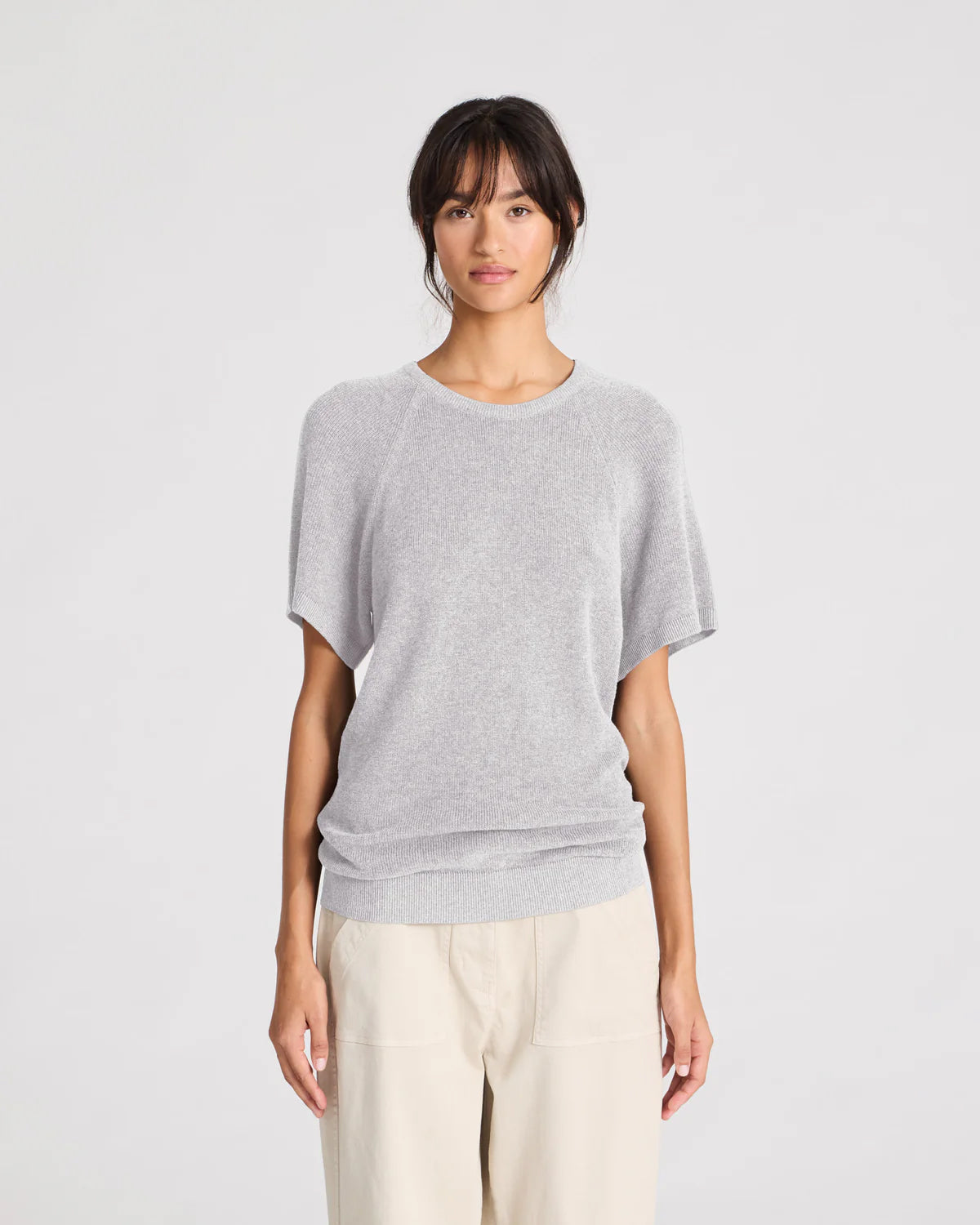 Gai & Lisva Karen Knit Jumper Light Grey Melange