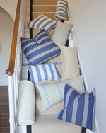 Load image into Gallery viewer, Jasper Square Cushion Denim Blue Stripe
