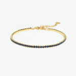 Load image into Gallery viewer, Elayne Tennis Bracelet Dark Blue and Gold

