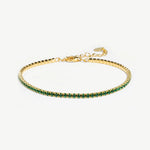 Load image into Gallery viewer, Elayne Tennis Bracelet Green and Gold
