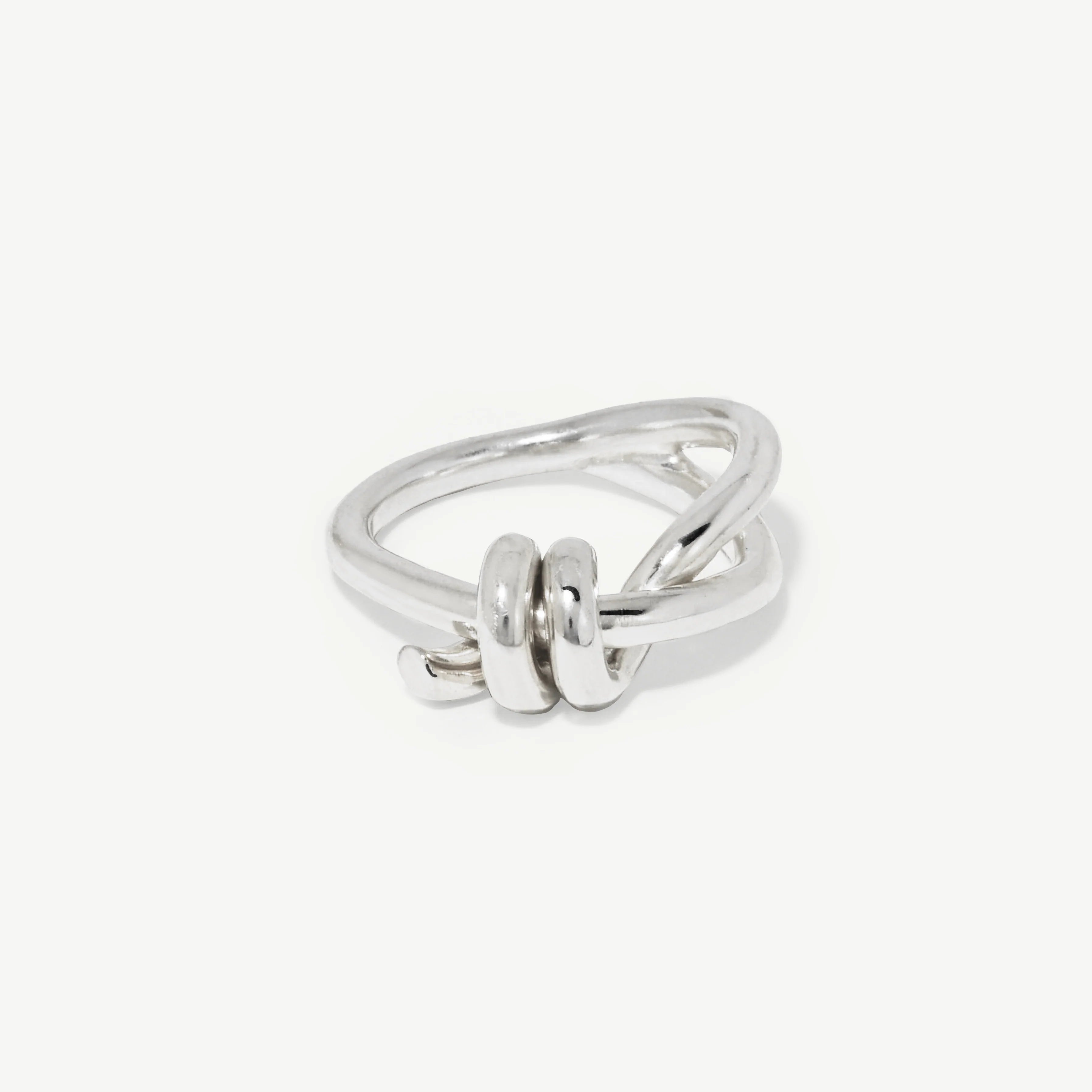 Anel Lisa Prateado Silver Knot Ring