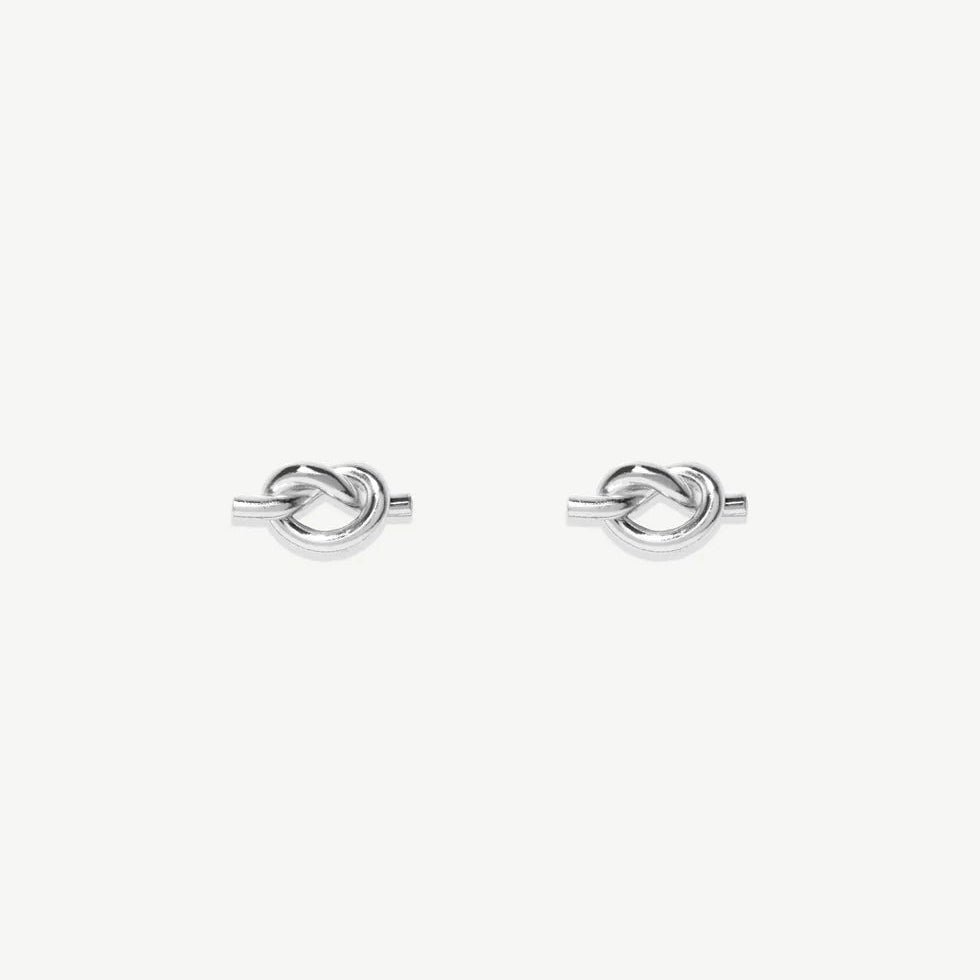 Averie Knot Earrings Silver
