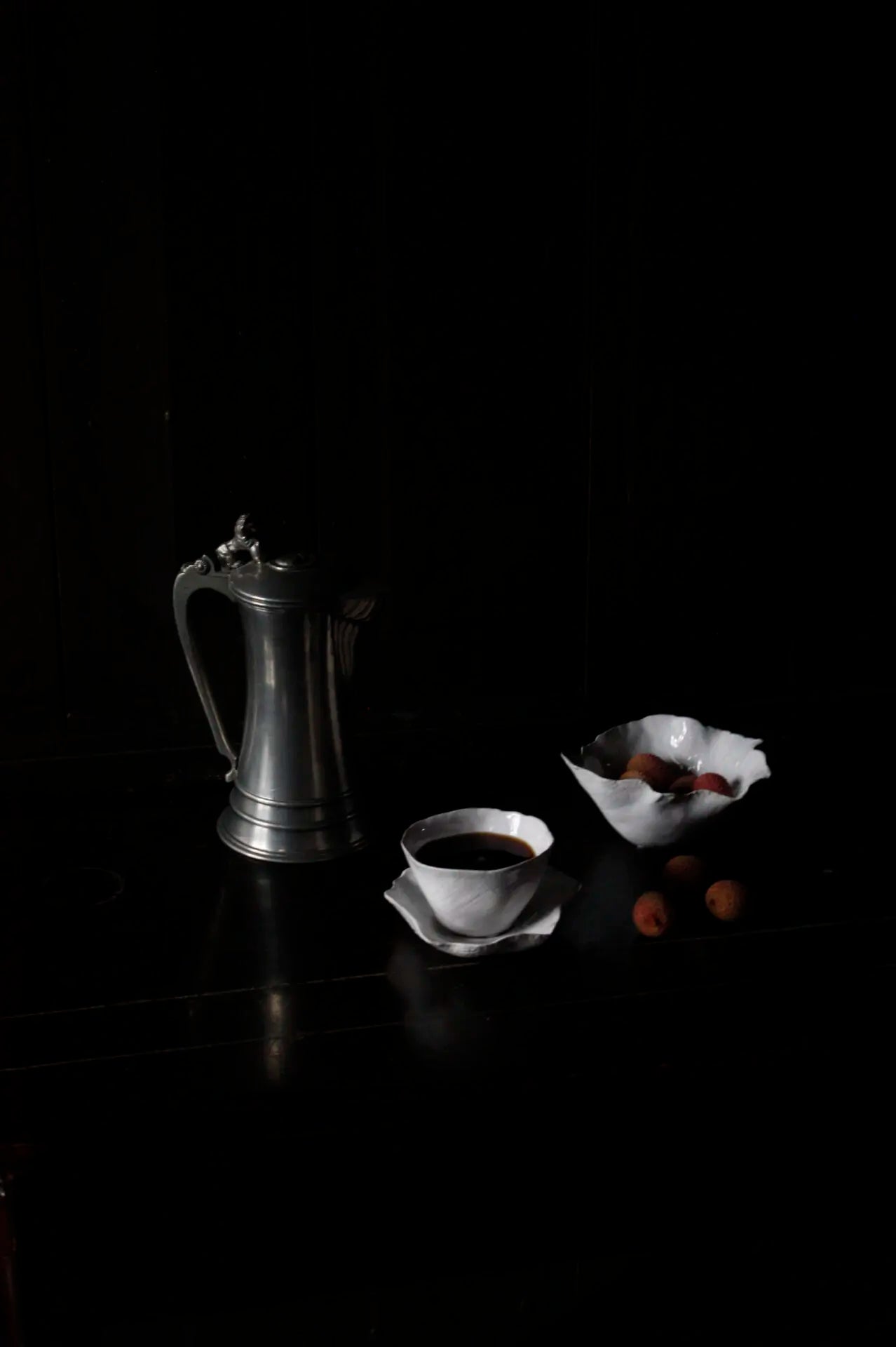 Cup and Saucer Claire White Ceramic