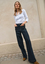 Load image into Gallery viewer, MosMosh Colette Deluxe Jeans Dark Blue
