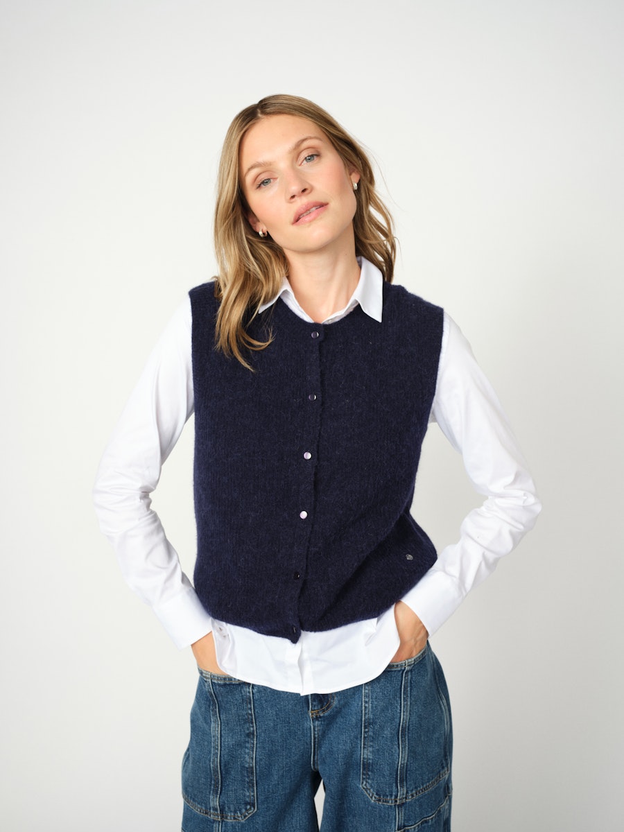 MosMosh Almine Thora Knit Vest Maritime Blue