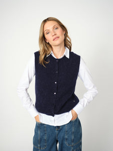 MosMosh Almine Thora Knit Vest Maritime Blue