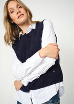 Load image into Gallery viewer, MosMosh Almine Thora Knit Vest Maritime Blue
