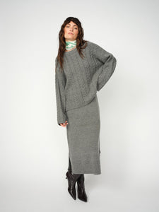 MosMosh Brydis Crewneck Jumper Mockingbird Grey
