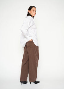 MosMosh Hui Barrel Pants Chocolate Mocha