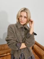 Load image into Gallery viewer, MosMosh Hulda Knit Zip Cardigan
