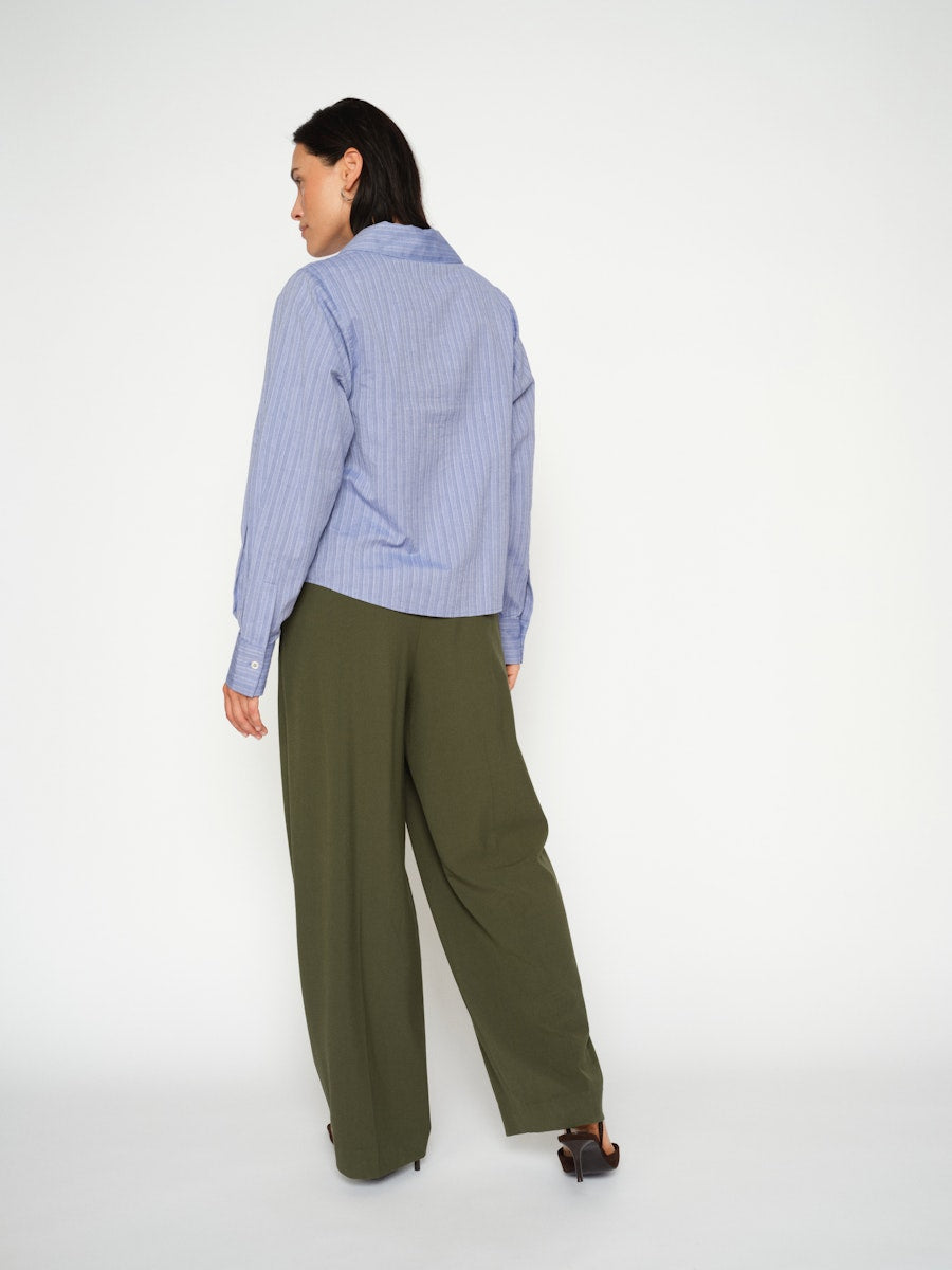 MosMosh Avent Yen Blouse Blue Stripe