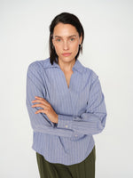 Load image into Gallery viewer, MosMosh Avent Yen Blouse Blue Stripe

