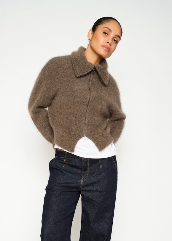 MosMosh Hulda Knit Zip Cardigan