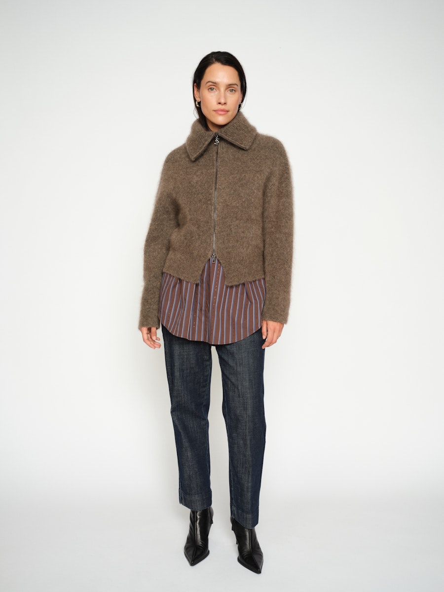 MosMosh Hulda Knit Zip Cardigan