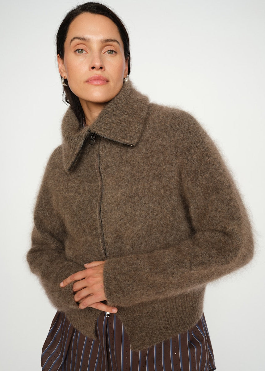 MosMosh Hulda Knit Zip Cardigan