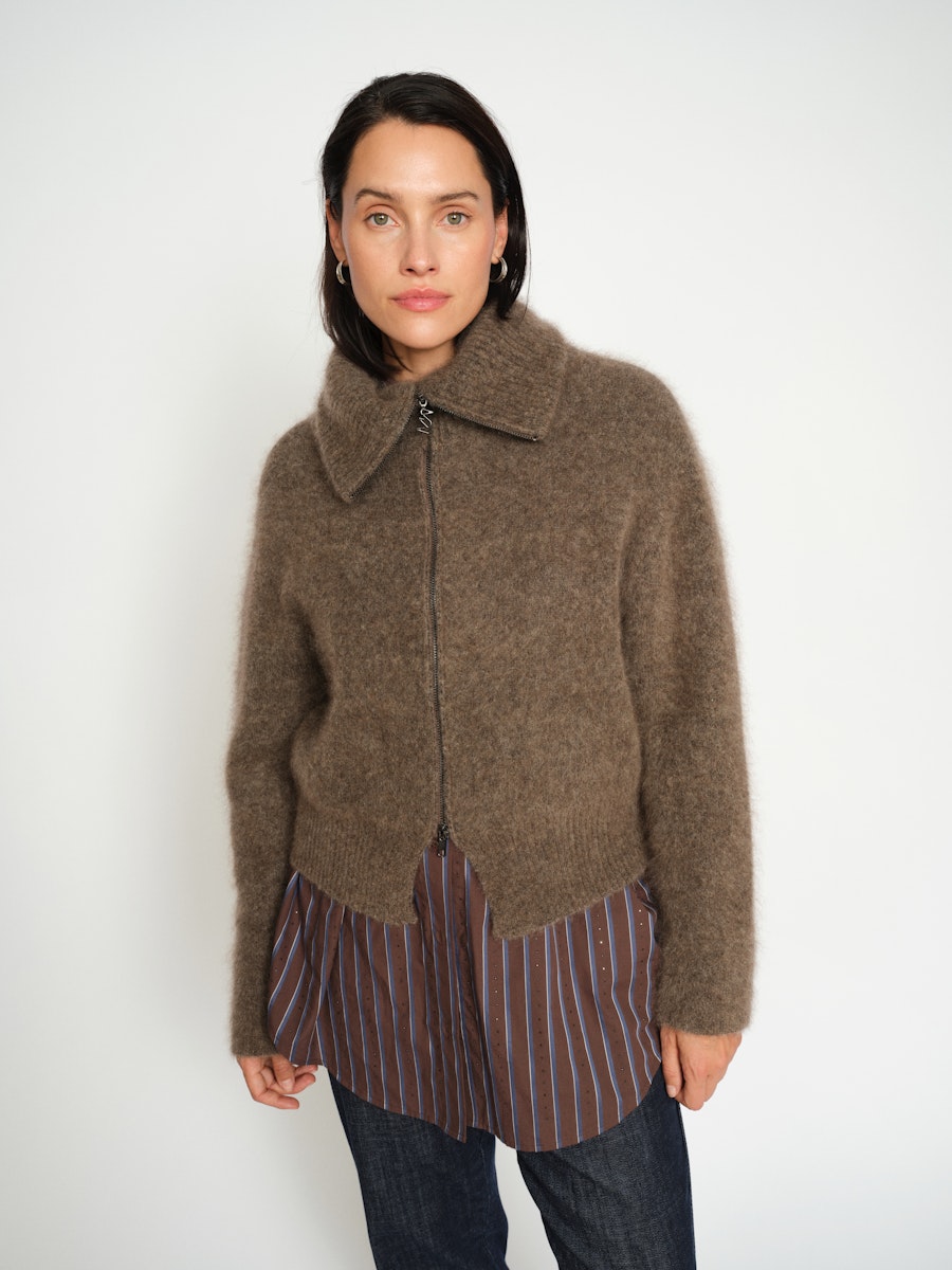 MosMosh Hulda Knit Zip Cardigan