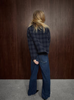 Load image into Gallery viewer, MosMosh Relee Buckle Back Jeans Dark Blue Length 32"
