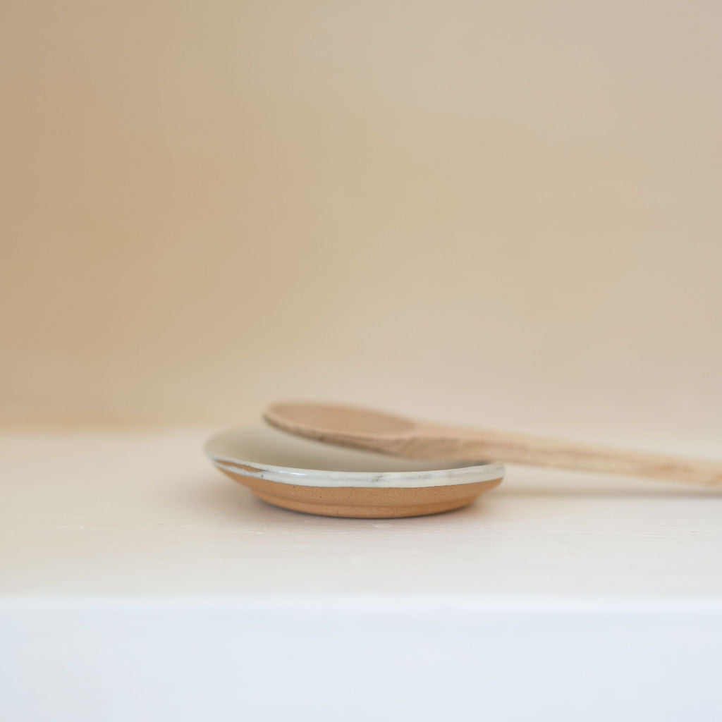 Stoneware Spoon Rest Milk White