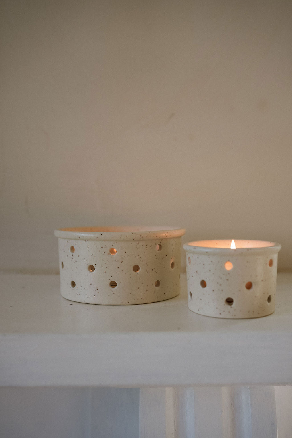 French Cheese Mould Candle Holder Set of Two