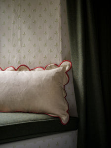 Scalloped Cushion 30 X 50 Rust Red