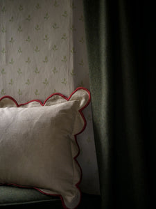 Scalloped Cushion 30 X 50 Rust Red