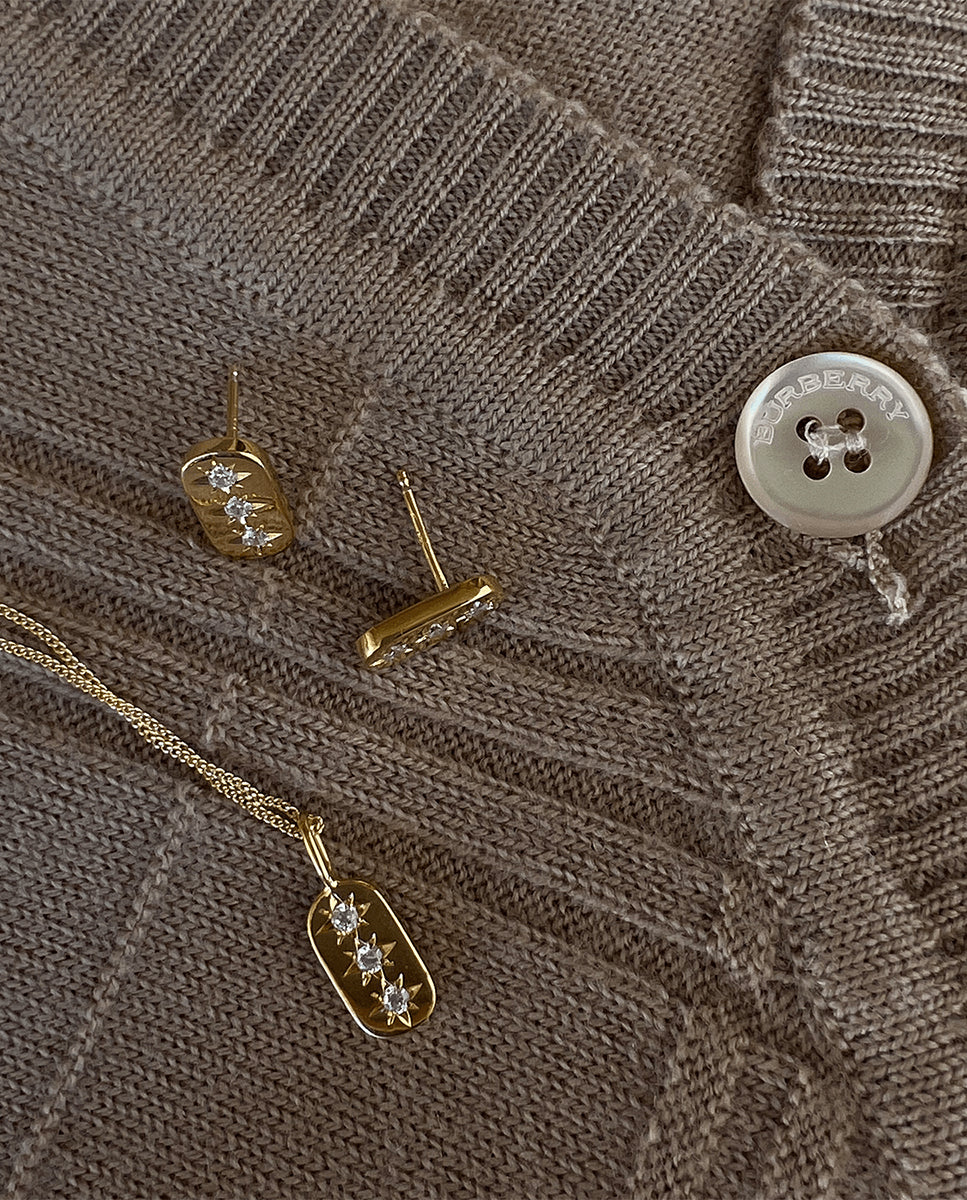 Ella CZ Star Design Earrings