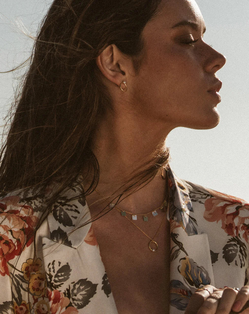 Halo Necklace with Pearl Gold