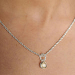Load image into Gallery viewer, Silver Necklace with Moonstone Pendant
