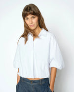 Load image into Gallery viewer, MosMosh Maxime Nylah Shirt White Pinstripe
