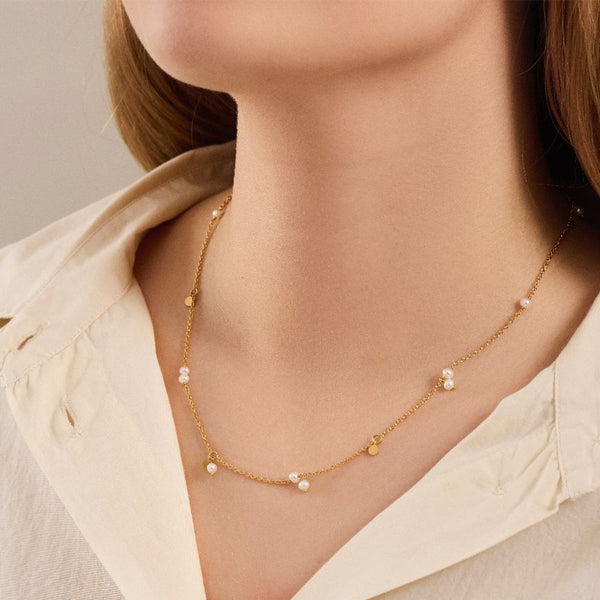 OCEAN PEARL NECKLACE GOLD