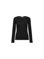 Load image into Gallery viewer, MosMosh Elaine Seamless Silk Tee Black
