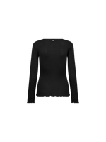 Load image into Gallery viewer, MosMosh Elaine Seamless Silk Tee Black

