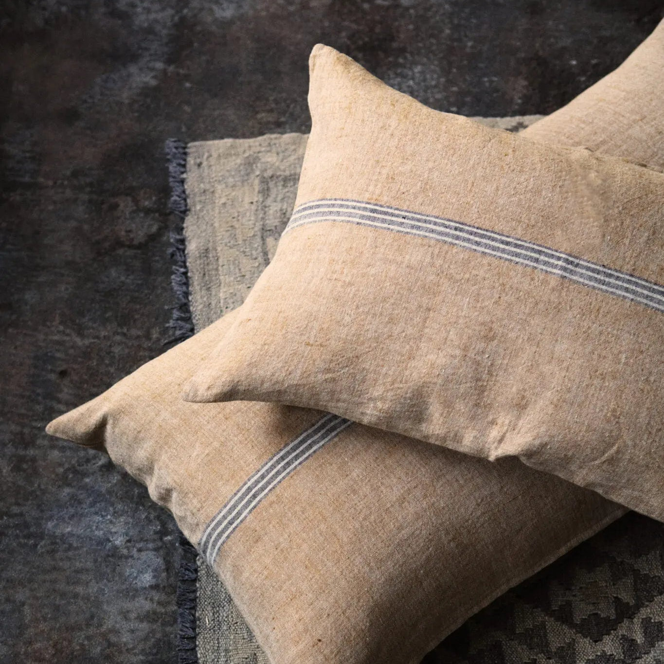 Linen Cushion Natural Stripe