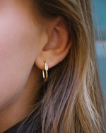 Load image into Gallery viewer, Ona Hoops with CZ Stone Earrings
