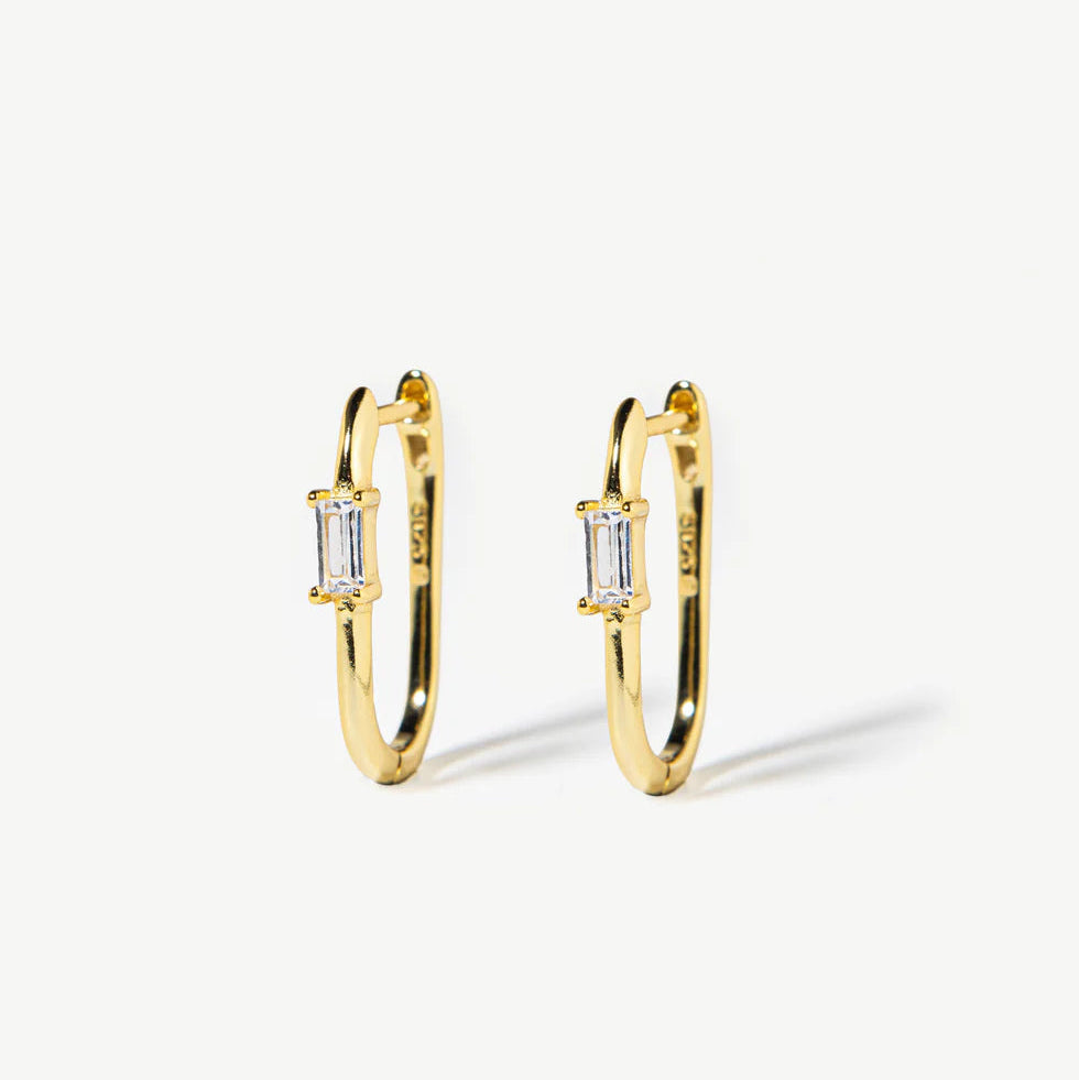 Ona Hoops with CZ Stone Earrings