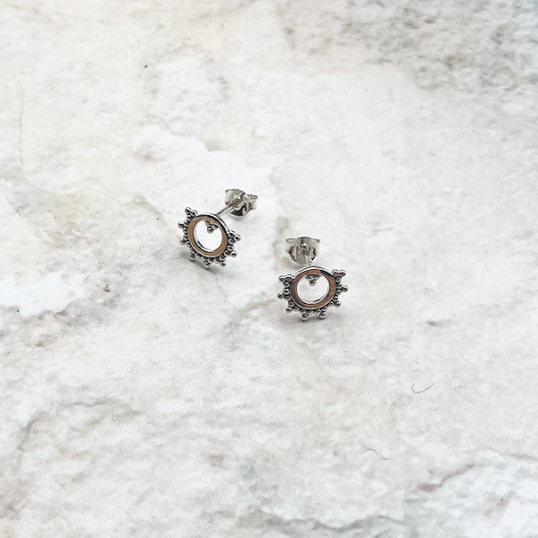 SILVER STUD EARRINGS PL-165 S